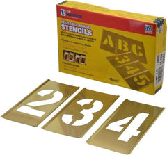 C.H. Hanson - 15 Piece, 3 Inch Character Size, Brass Stencil - Contains Figure Set - Exact Tooling