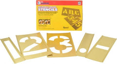 C.H. Hanson - 14 Piece, 6 Inch Character Size, Brass Stencil - Contains Figure Set - Exact Tooling