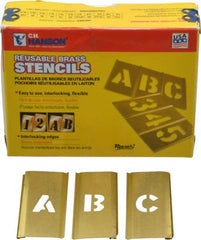 C.H. Hanson - 33 Piece, 1/2 Inch Character Size, Brass Stencil - Contains Letter Set - Exact Tooling