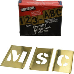C.H. Hanson - 33 Piece, 1-1/2 Inch Character Size, Brass Stencil - Contains Letter Set - Exact Tooling