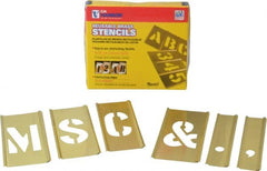 C.H. Hanson - 33 Piece, 2 Inch Character Size, Brass Stencil - Contains Letter Set - Exact Tooling