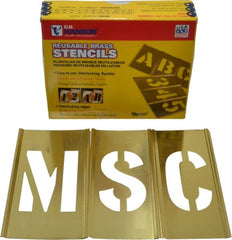 C.H. Hanson - 33 Piece, 2-1/2 Inch Character Size, Brass Stencil - Contains Letter Set - Exact Tooling