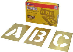C.H. Hanson - 33 Piece, 4 Inch Character Size, Brass Stencil - Contains Letter Set - Exact Tooling