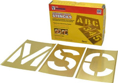 C.H. Hanson - 33 Piece, 6 Inch Character Size, Brass Stencil - Contains Letter Set - Exact Tooling