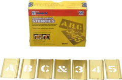 C.H. Hanson - 92 Piece, 3/4 Inch Character Size, Brass Stencil - Contains Three A Fonts - Exact Tooling