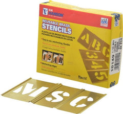 C.H. Hanson - 92 Piece, 1-1/2 Inch Character Size, Brass Stencil - Contains Three A Fonts - Exact Tooling