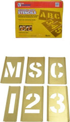 C.H. Hanson - 92 Piece, 2-1/2 Inch Character Size, Brass Stencil - Contains Three A Fonts - Exact Tooling