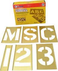 C.H. Hanson - 92 Piece, 5 Inch Character Size, Brass Stencil - Contains Three A Fonts - Exact Tooling