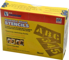 C.H. Hanson - 45 Piece, 1 Inch Character Size, Brass Stencil - Exact Tooling