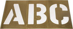 C.H. Hanson - 33 Piece, 10 Inch Character Size, Brass Stencil - Contains Letters - Exact Tooling