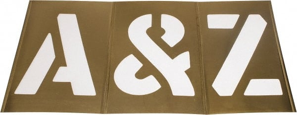 C.H. Hanson - 33 Piece, 12 Inch Character Size, Brass Stencil - Contains Letters - Exact Tooling
