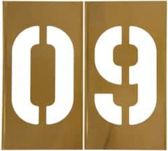 C.H. Hanson - 13 Piece, 8 Inch Character Size, Brass Stencil - Contains Numbers - Exact Tooling