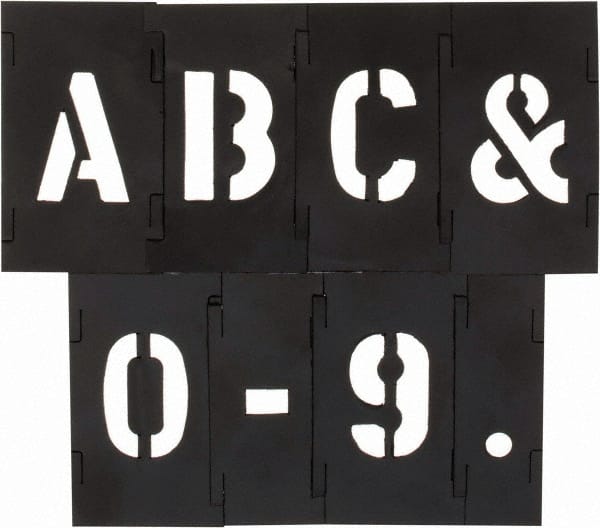 C.H. Hanson - 1 Inch Characters, PVC Plastic Stencil Set - 138 Pieces - Exact Tooling