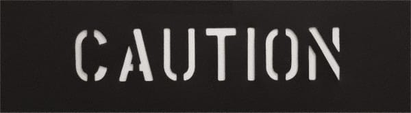C.H. Hanson - 2-1/2 Inch Characters, Caution, Plastic Stencil - 6 x 17 Inch Overall Size - Exact Tooling