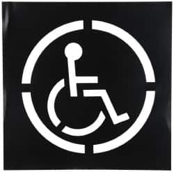 C.H. Hanson - 15 Inch Diameter Characters, Handicap Symbol, Plastic Stencil - 20 x 20 Inch Overall Size - Exact Tooling