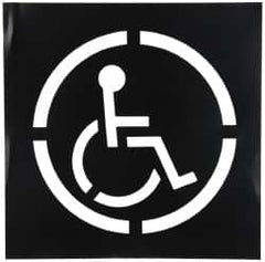 C.H. Hanson - 15 Inch Diameter Characters, Handicap Symbol, Plastic Stencil - 20 x 20 Inch Overall Size - Exact Tooling