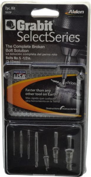 Alden - 7 Piece Screw Extractor/Drill Set - 17/64" Drive - Exact Tooling