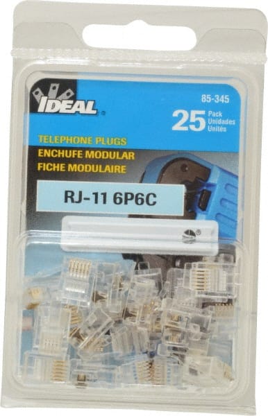 Ideal - 6 Position, Cat5e Modular Plug - Round Cable Compatible - Exact Tooling