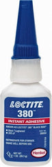 Loctite - 1 oz Bottle Black Instant Adhesive - Series 380, 90 sec Fixture Time, 24 hr Full Cure Time, Bonds to Metal, Plastic & Rubber - Exact Tooling