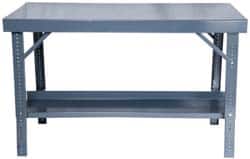 Durham - 60 Wide x 34" Deep x 28" High, Steel Workbench - Comfort Edge, Adjustable Height Legs - Exact Tooling