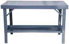 Durham - 60 Wide x 34" Deep x 28" High, Steel Workbench - Comfort Edge, Adjustable Height Legs - Exact Tooling