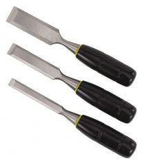 Stanley - 3 Piece Wood Chisel Set - 7-3/4" OAL, Sizes Included 1/2 to 1" - Exact Tooling