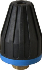 Dirt Killer - 4,700 psi Rotating, Brass, Ceramic & Plastic, Blast Pressure Washer Nozzle - 7mm Orifice Diam, 1/4" Thread, NPT, Blue - Exact Tooling