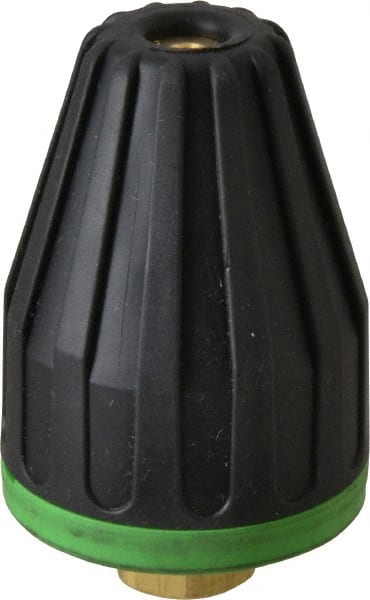 Dirt Killer - 4,700 psi Rotating, Brass, Ceramic & Plastic, Blast Pressure Washer Nozzle - 4.5mm Orifice Diam, 1/4" Thread, NPT, Yellow - Exact Tooling