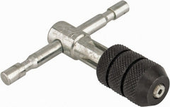 Interstate - 1/16 to 3/16" Tap Capacity, T Handle Tap Wrench - 2-23/64" Overall Length, Fixed Handle - Exact Tooling