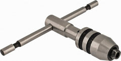Interstate - 1/4 to 1/2" Tap Capacity, T Handle Tap Wrench - 3-35/64" Overall Length - Exact Tooling