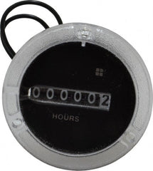 Trumeter - 6 Digit Wheel Display Hour Meter - No Reset - Exact Tooling