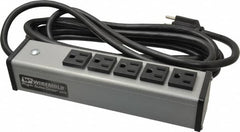 Wiremold - 5 Outlets, 120 Volts, 15 Amps, 15' Cord, Power Outlet Strip - Free Hanging Mount, 5-15 NEMA Configuration, 9-1/4" Strip, cULus Listed - Exact Tooling