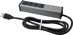 Wiremold - 4 Outlets, 120 Volts, 15 Amps, 6' Cord, Power Outlet Strip - Free Hanging Mount, 5-15 NEMA Configuration, 9-1/4" Strip, cULus Listed - Exact Tooling