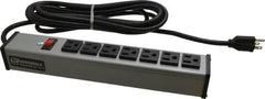 Wiremold - 7 Outlets, 120 Volts, 15 Amps, 15' Cord, Power Outlet Strip - Free Hanging Mount, 5-15 NEMA Configuration, 13" Strip, cULus Listed - Exact Tooling