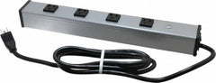 Wiremold - 4 Outlets, 120 Volts, 15 Amps, 6' Cord, Power Outlet Strip - Free Hanging Mount, 5-15 NEMA Configuration, 16" Strip, cULus Listed - Exact Tooling