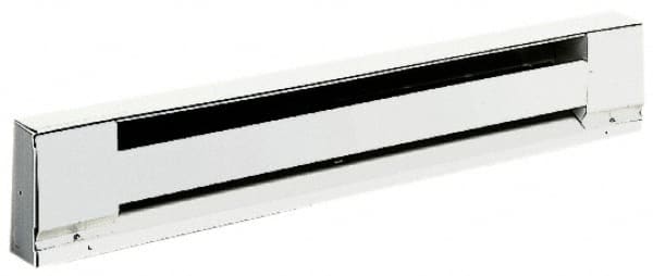TPI - 36" Long, 120 Volt, 600 Watt, 2040 BTU, Electric Baseboard Heater - Stainless Steel Element, Aluminum Fins, White - Exact Tooling