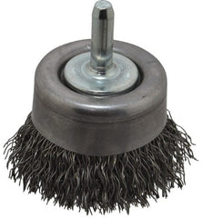 Osborn - 2" Diam, 1/4" Shank Diam, Steel Fill Cup Brush - 0.014 Wire Diam, 5/8" Trim Length, 10,500 Max RPM - Exact Tooling