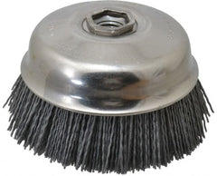 Osborn - 4" Diam, 5/8-11 Threaded Arbor Straight Wire Silicon Carbide Cup Brush - Fine Grade, 1-1/2" Trim Length, 6,000 Max RPM - Exact Tooling