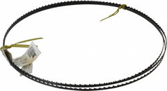 Starrett - 4 TPI, 7' 9-1/2" Long x 3/16" Wide x 0.025" Thick, Welded Band Saw Blade - Carbon Steel, Toothed Edge, Raker Tooth Set, Flexible Back, Contour Cutting - Exact Tooling