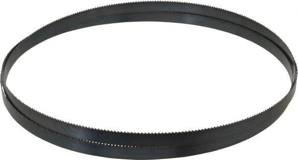 Starrett - 10 TPI, 8' Long x 1/2" Wide x 0.025" Thick, Welded Band Saw Blade - Carbon Steel, Toothed Edge, Raker Tooth Set, Flexible Back, Contour Cutting - Exact Tooling
