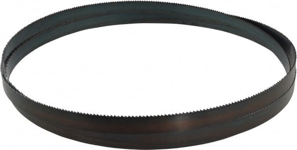 Starrett - 8 TPI, 10' Long x 3/4" Wide x 0.032" Thick, Welded Band Saw Blade - Carbon Steel, Toothed Edge, Raker Tooth Set, Flexible Back, Contour Cutting - Exact Tooling