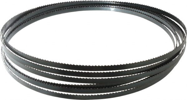Starrett - 6 TPI, 20' 3" Long x 3/8" Wide x 0.025" Thick, Welded Band Saw Blade - Carbon Steel, Toothed Edge, Raker Tooth Set, Flexible Back, Contour Cutting - Exact Tooling