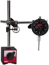 Import - 0.001" Graduation, 0-100 Dial Reading, Indicator & Base Kit - 0.001 Inch Graduation, Includes Indicator Set with Magnetic Base Holder - Exact Tooling