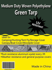 Value Collection - 40' Long x 20' Wide Polyethylene Tarp & Dust Cover - Green, 9 to 10 mil Thickness - Exact Tooling