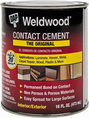 DAP - 16 oz Can Tan Contact Adhesive - 15 min Working Time, Bonds to Cardboard, Concrete, Metal, Paper, Particle Board, Rubber & Wood - Exact Tooling