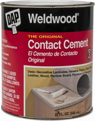 DAP - 32 oz Can Tan Contact Adhesive - 15 min Working Time, Bonds to Cardboard, Concrete, Metal, Paper, Particle Board, Rubber & Wood - Exact Tooling
