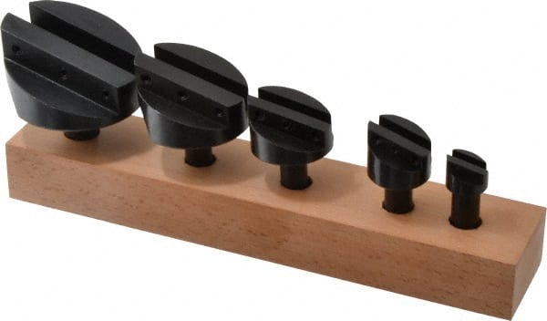 Interstate - 5 Piece, 1/2 and 5/8" Shank Diam, 3/4" to 2-1/2" Max Head Diam, Straight Shank, Fly Cutter Set - 1 Bit Per Cutter, 3/16 to 1/2" Tool Bit, Multiple Head Diams - Exact Tooling