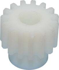 Poly Hi Solidur - 12 Pitch, 1-1/4" Pitch Diam, 1.417" OD, 15 Tooth Spur Gear - 3/4" Face Width, 1/2" Bore Diam, 1" Hub Diam, 14.5° Pressure Angle, Nylon - Exact Tooling