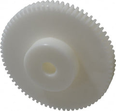Poly Hi Solidur - 12 Pitch, 6" Pitch Diam, 6.166" OD, 72 Tooth Spur Gear - 3/4" Face Width, 3/4" Bore Diam, 2-3/4" Hub Diam, 14.5° Pressure Angle, Nylon - Exact Tooling