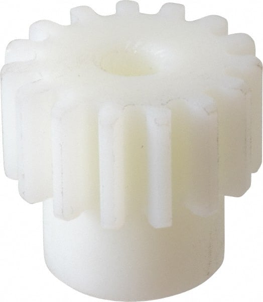 Poly Hi Solidur - 16 Pitch, 15/16" Pitch Diam, 1-1/16" OD, 15 Tooth Spur Gear - 1/2" Face Width, 1/2" Bore Diam, 3/4" Hub Diam, 14.5° Pressure Angle, Nylon - Exact Tooling